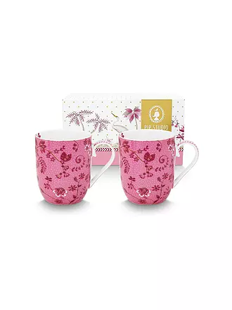 PIP STUDIO | Henkelbecher Small 2er Set 145ml JOLIE Flowers Pink | 